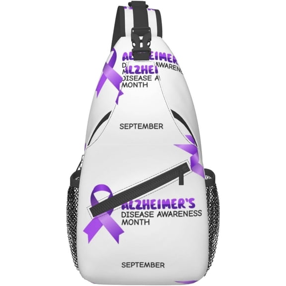 Wear Purple Alzheimer's Awareness Sling Bag Crossbody Hiking Travel Chest Bags Backpack Shoulder Daypack for Women Men