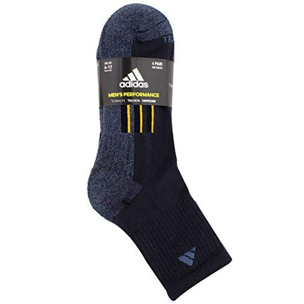 Adidas Adidas Mens 4 Pack Performance High Quarter Socks (Dark Blue