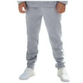 thumbnail image 2 of JTieacloth Drawstring Pants for Men Mens Casual Hip Hop Pants Solid Color Track Cuff Lace Up Workout Pants With Pocket Gray, 2 of 5