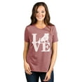 thumbnail image 2 of Love Bulldog Women's Fashion Relaxed T-Shirt Tee Heather Rouge Large, 2 of 3