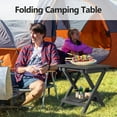 thumbnail image 4 of NALONE Adirondack Folding Table 15.7" Outdoor Side Table HDPE Plastic Double End Table Portable for Camping, Patio, Picnic, Porch, Deck (Black), 4 of 8