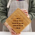thumbnail image 4 of Overfox Thickened Bamboo Insulation Pad Round Square Placement For Dinner Table Non-slip Cup Coasters Pot Holder Kitchen Accessories, 4 of 6