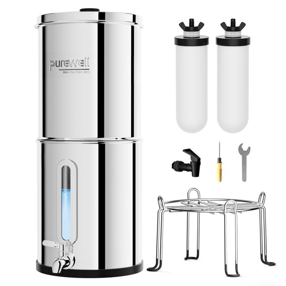 Sistema de filtro de agua Purewell PW-KST de acero inoxidable de 3 etapas