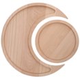 thumbnail image 1 of Miangastore Exquisite Moon and Sun Design Jewelry Plate for Home Decor Made of Plastic Light Brown 2pcs, 1 of 9