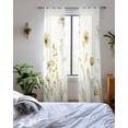 thumbnail image 3 of Yellow Spring Floral Sheer Curtains 63 Inch Length 2 Panels Set for Living Room/Bedroom, Summer Flowers Botanical Elegant Kitchen Curtains Grommet Semi-Sheer Curtains Window Treatments 42"x63"x2, 3 of 7