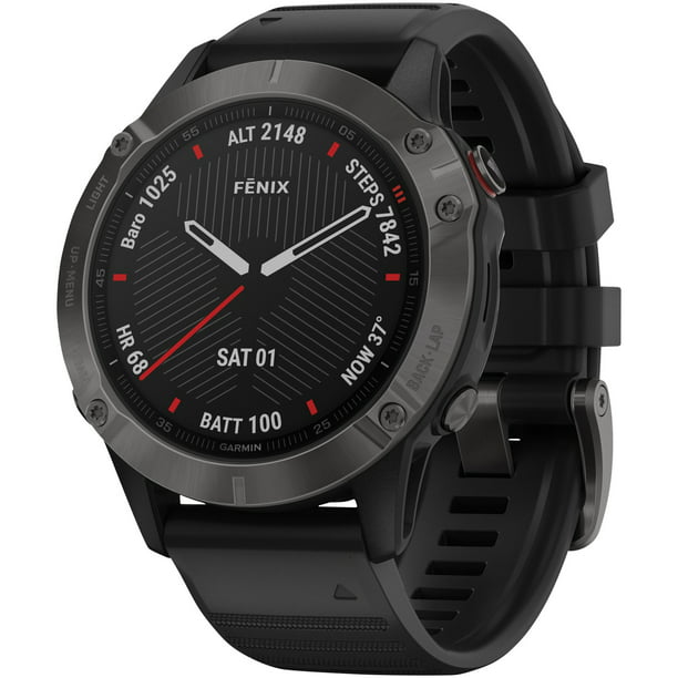 Uitwerpselen invoegen Van Garmin fenix 6 Sapphire Multisport GPS Watch Carbon Gray DLC with Black Band  (010-02158-10) 215810 - Walmart.com