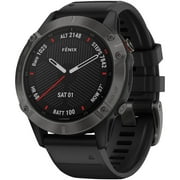 Garmin Fenix 6 - Sapphire Carbon Gray DLC with Black Band Fenix 6 Sapphire GPS Smartwatch