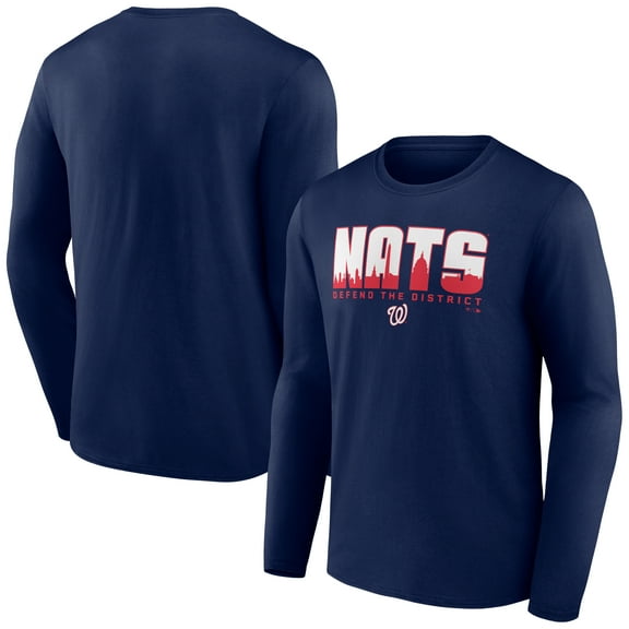Men's Navy Washington Nationals Defend the District Long Sleeve T-Shirt