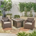 thumbnail image 4 of Afuera Living 3 Piece Outdoor Chair and Firepit Set in Brown and Beige, 4 of 10