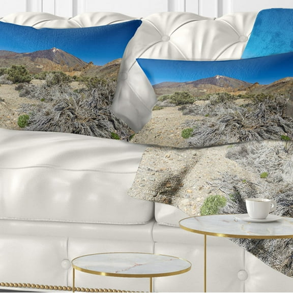 Designart 12" x 20" Multi-color Polyester Throw Pillow