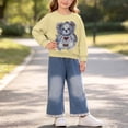 thumbnail image 2 of Wilark Toddler Girls Outfit Sets with Teddy Bear Sweatshirt and Jeans Cute Long Sleeve Casual Kids Fall Clothes Yellow 1, 2 of 7