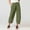 Army Green, variant on Baqcunre Trousers Pants for Women Daily Casual Eight Length Trousers Pockets Elastic Waist Solid Pants Womens Fashion Women's Pants Womens Pants Womens Clothes Army Green L