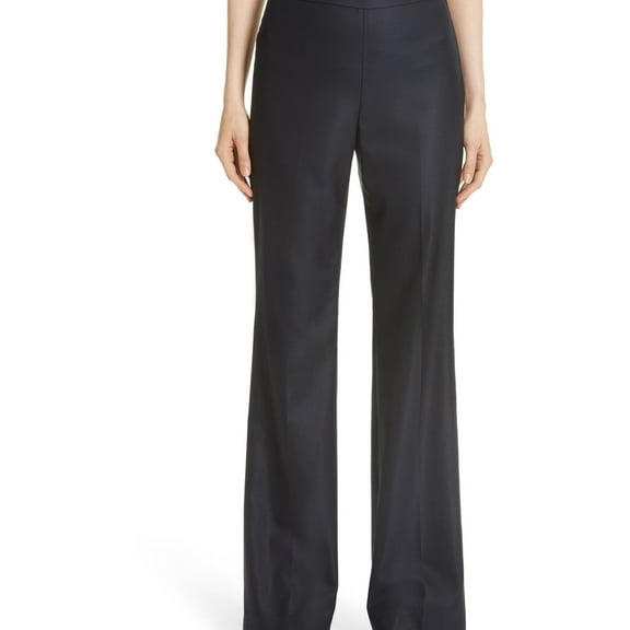 St. John Womens Bird's Eye Stretch Casual Trouser Pants, Blue, 4