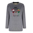 thumbnail image 4 of Chandails en Molleton Femmes Tendance et Hiver Décontracté Mode Tempérament Peluche Chaude sous-Couche Imprimé de Noël Manches Longues Col Rond Hauts Mignons Chandails à Capuchon pour Adolescentes en Liquidation, 4 of 6