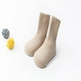 thumbnail image 3 of Boy Girl Knit Ribbed Socks Solid Color Letter Ankle Length Breathable Socks, 3 of 5