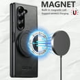 thumbnail image 4 of for Samsung Galaxy Z Fold 5 Case, PU Leather Back + TPU Frame, 360° Rotating Ring Bracket Strong Magnetic, Wireless Charging Compatible, Ultra Slim Protective Case for Samsung Galaxy Z Fold 5, Black, 4 of 5