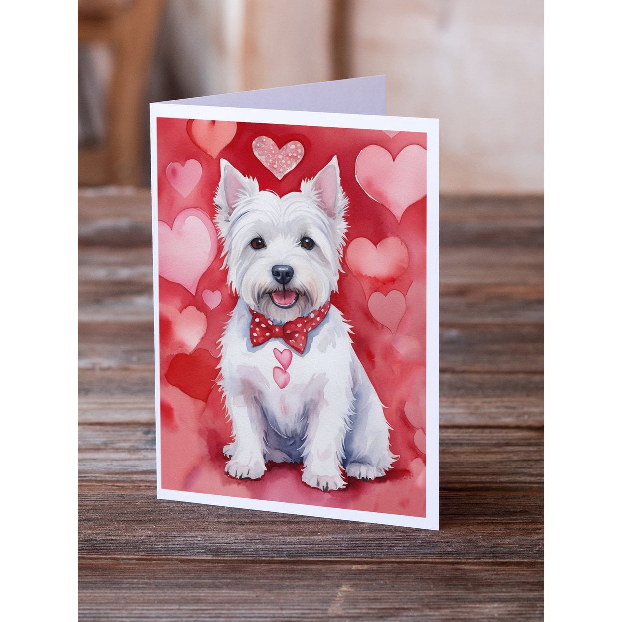 Westie My Valentine Greeting Cards Pack of 8 7 in x 5 in