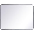 thumbnail image 1 of Elegant Lighting MR802736S 27 x 36 in. Evermore Soft Corner Rectangular Metal Mirror, Silver, 1 of 1