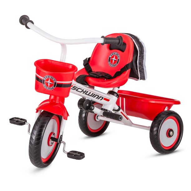 Schwinn EasySteer Tricycle with Push/Steer Handle, ages 2 4, red
