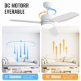 thumbnail image 4 of 46"Ceiling Fan with Light and Remote Indoor Ceiling Fan with 6-Speed Reversible DC Motor Dimmable LED Ceiling Light, 4 of 7