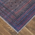 thumbnail image 6 of HomeRoots 515216 2 x 3 ft. Blue Pink & Purple Floral Power Loom Rectangle Area Rug, 6 of 8