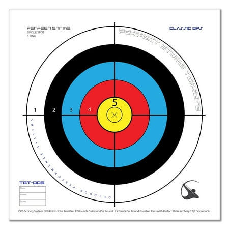 Perfect Strike ARCHERY SYSTEM Targets. CLASSIC OPS No. 005. Single. 12 x 12 . (24 Targets.)