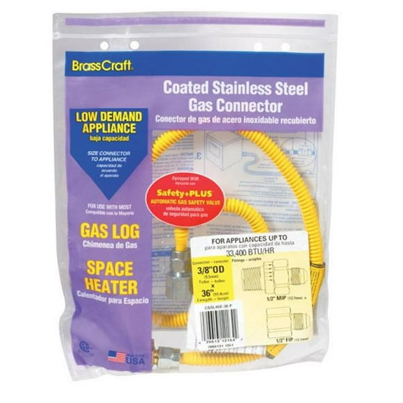 Brasscraft CSSL45R-36P 0,25 x 0,5 x 0,5 Po Connecteur de Gaz en Acier Inoxydable F36