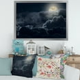 thumbnail image 3 of Designart 'Cloudy Full Moon Night With Stars' Nautical & Coastal Framed Art Print, 3 of 4