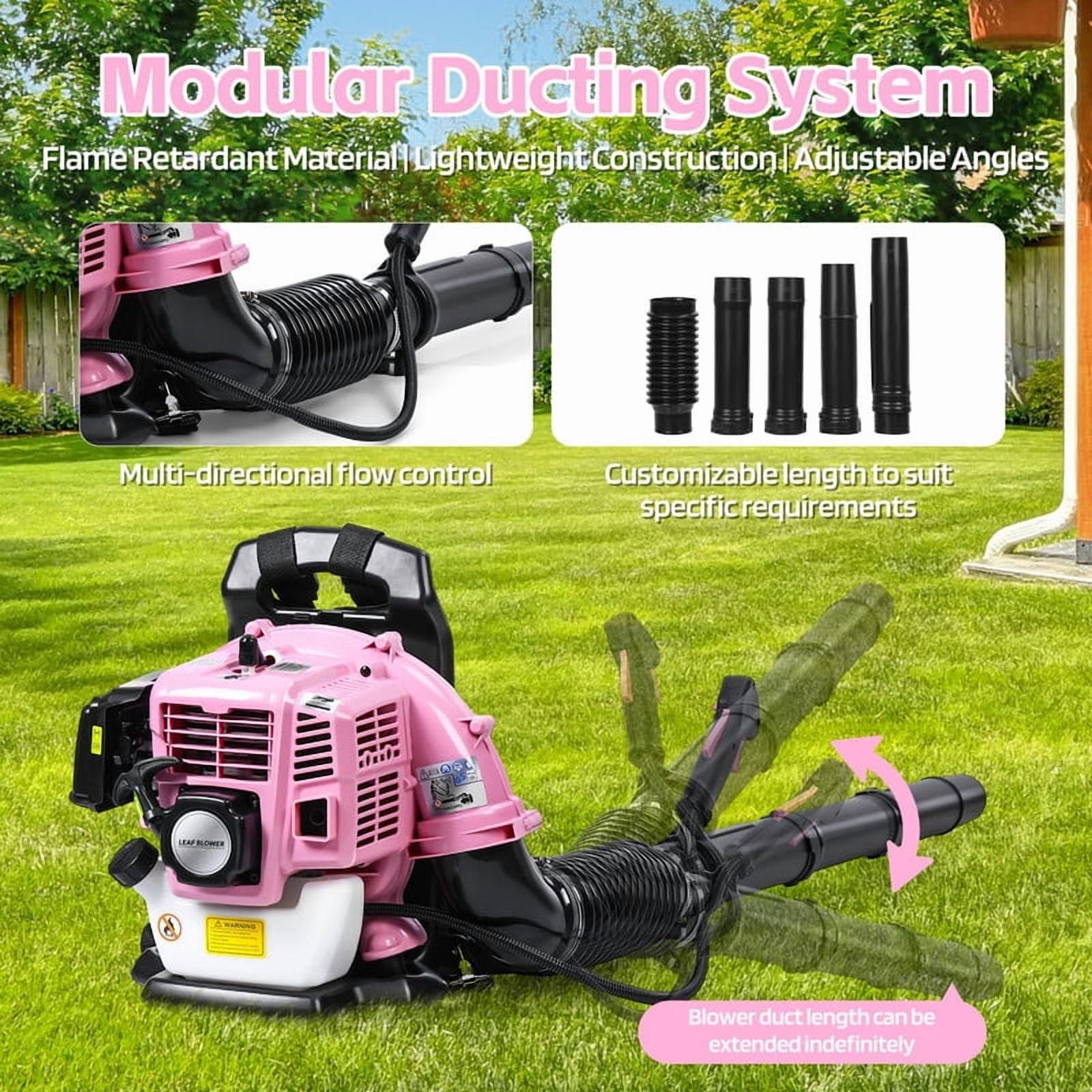 Backpack Gas Leaf Blower52CC 1.7HP 550CFM 200MPH High-Velocity Wind Speed, Lightweight, Fuel Tank, Powerful for Outdoor Lawn Garden Yard Cleaning & Snow Blowing
