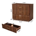 thumbnail image 4 of Weselon 3-Drawer Farmhouse Dresser with Waveform, Fully Assembled Nightstand Wooden Finish for Boho, Mid-century, Rustic Style,Walnut, 4 of 7