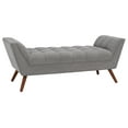 thumbnail image 5 of SAFAVIEH Couture Damian Solid Tufted Linen Contemporary Bench, Light Grey, 5 of 10