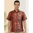 thumbnail image 2 of INSPIRE CHIC Camisa Con Estampado De Leopardo Para Hombre, Manga Corta, Con Botones, Informal, De Verano, Con Estampado De Animales Impresión de tigre S, 2 of 6