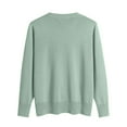 thumbnail image 4 of Warm Sweaters for Women V Neck Classic Soft Pullover Sweater Loose Casual Long Sleeve 2025 Fall Winter Mint Green XL, 4 of 4