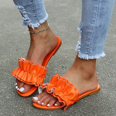 

〖Yilirongyumm〗 Orange 37 Slippers For Women Leisure Women s Fashion Outdoor Slippers Casual Breathable Shoes Indoor Women s Slipper