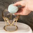 thumbnail image 3 of MesaSe Light Luxury Style Soap Holder Creative Leaf-shape Soap Dish Self-Draining Soap Rack Soap Tray Multifunctional Soap Storage Box for Shower Kitchen Bathroom Storage dark green, 3 of 10