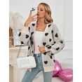 thumbnail image 2 of Womens Cardigans V Neck Heart Print Valentine's Day Sweaters Loose Casual Long Sleeve Button Down Open Front Knit Cardigans Alsol Lamesa, 2 of 6