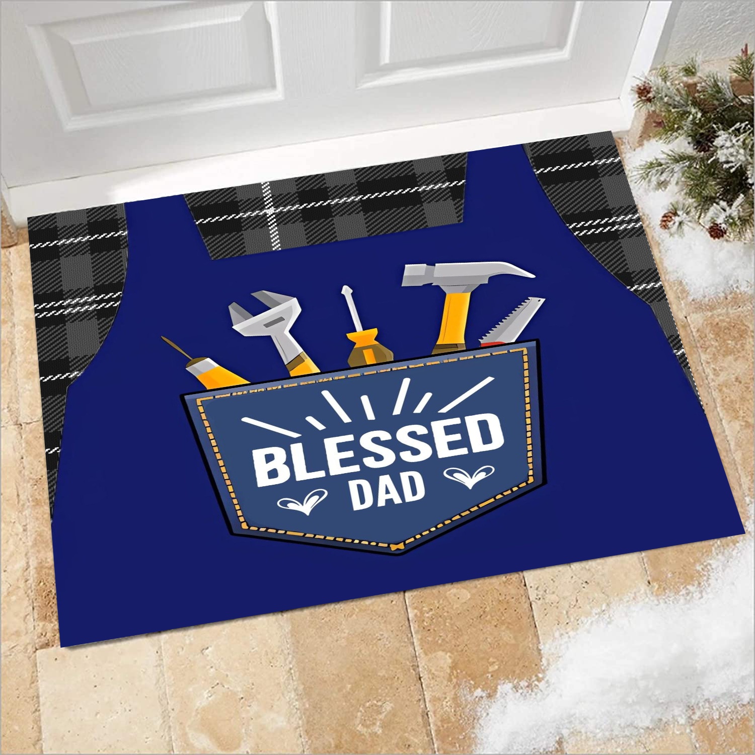 Best Dad Ever Doormat Floor Mat with Heavy Duty Backing Front