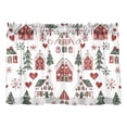 thumbnail image 7 of Yayeee Kitchen Curtains Tier Pair Light Filtering 27"x24" Rod Pocket Short Cafe Window Panel, Red Nordic Christmas, 7 of 7