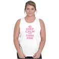 thumbnail image 5 of Keep Calm And Think Pink Support Tank Top Tee Shirt Women Brisco Brands L, 5 of 6
