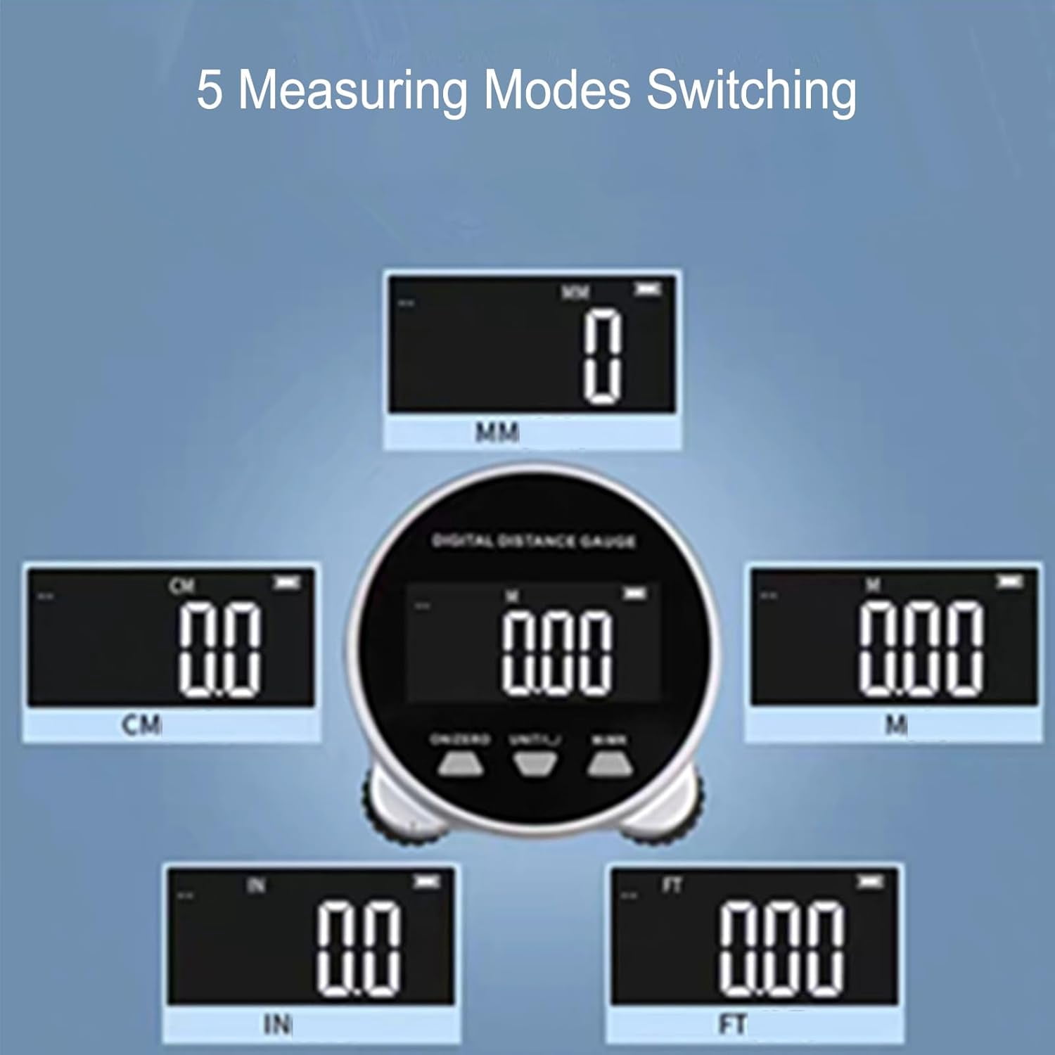 ABPETE Digital Tape Measure, 656.2ft Long Distance Electronic Rolling Ruler LCD Display, 260mAH Battery, USB Rechargeable Rolling Distance Measuring Tool for Circular Flat Curved Diameter