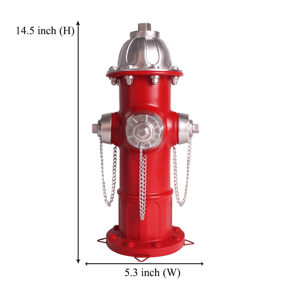 14.5 Inch Dog Fire Hydrant Pee Post with 4 Ground Stakes, Simulation Hydrant Statue Puppy Potty Training Tool, Outdoor Yard Garden Lawn Decor Ornament