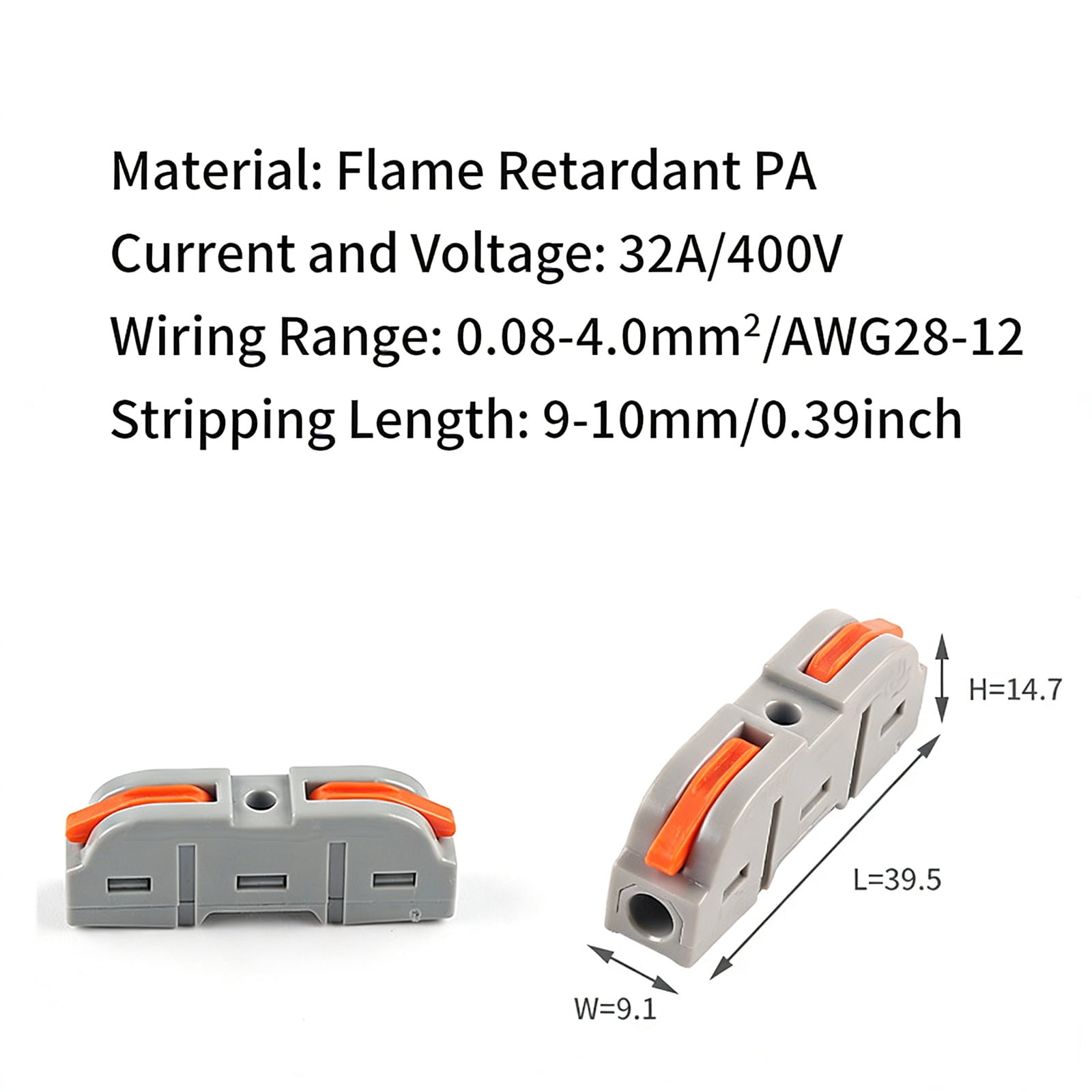 2026 Upgrade Universal Quick Lever Electrical Wire Connectors (24-12 Awg) Assortment (50/100pcs) + Wire Stripper, Home Mini Quick Lever Wire Connectors Push-in,1 in 1 Out (100pc)