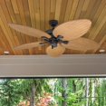 thumbnail image 3 of Honeywell Palm Valley 52" Tropical LED Ceiling Fan with Open Bowl Light, Bronze, 3 of 4