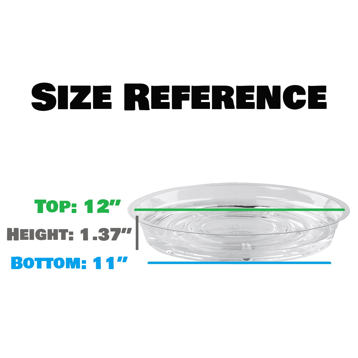 10Pack 6.8.10 Round Clear Plant Saucer Drip Tray Garden Plastic Flower Pot Base 