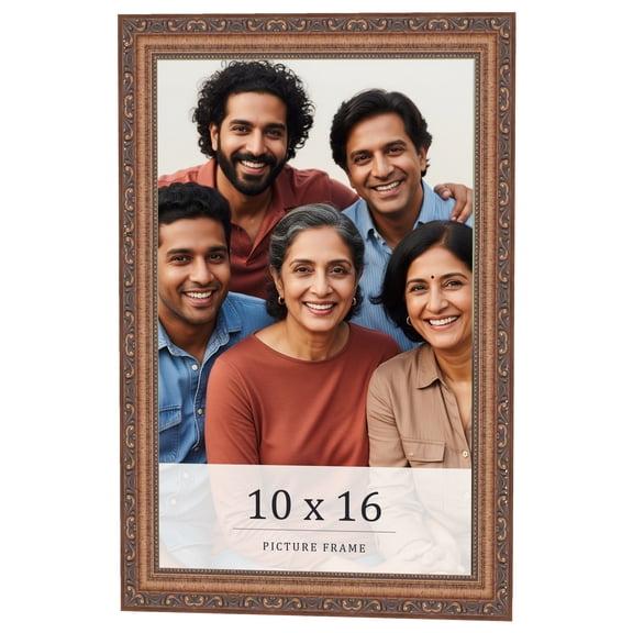 10x16 Frame Gold Solid Wood Picture Frame Width 1.25 Inches | Interior Frame Depth 0.375 Inches |