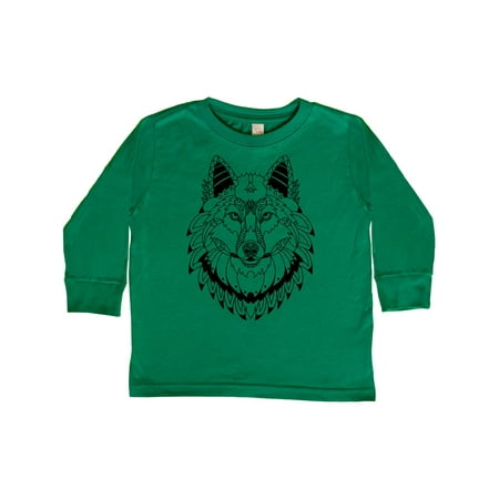 

Inktastic Tribal Wolf Head Gift Toddler Boy or Toddler Girl Long Sleeve T-Shirt