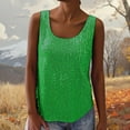 thumbnail image 2 of Womens Sequin Tank Top Sleeveless Green Sparkly Shirt Glittery Top Party Shirts Festive Tops for Women, 2 of 6