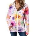 thumbnail image 2 of Chaquetas y prendas de vestir casuales con capucha y manga larga para mujer, top de poliéster con bolsillo largo para mujer, 2 of 6