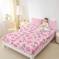thumbnail image 2 of Manfei Doodle Lacrosse Bowknot Fitted Sheet Queen,Athletic Teen Bedding,3-Piece,1 Fitted Sheet and 2 Pillowcases, 2 of 6
