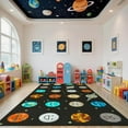 thumbnail image 2 of Planet Smiley Face Classroom Rug, Washable Educational Daycare Rug For Kids Room Seating, Non-Slip Classroom Rug Teacher Rug For Teaching And Playroom 1x2ft, 2 of 6
